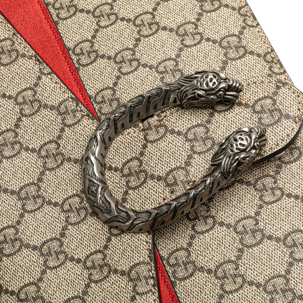 グッチ GGスプリーム ディオニュソス チェーン ショルダーバッグ 400249 ベージュ レッド PVC スエード レディース GUCCI 【中古】