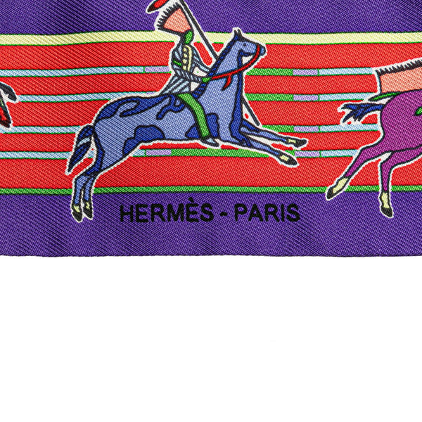 エルメス ツイリー Pani La Shar Pawnee パウニー族の首長 スカーフ パープル レッド マルチカラー シルク レディース HERMES 【中古】