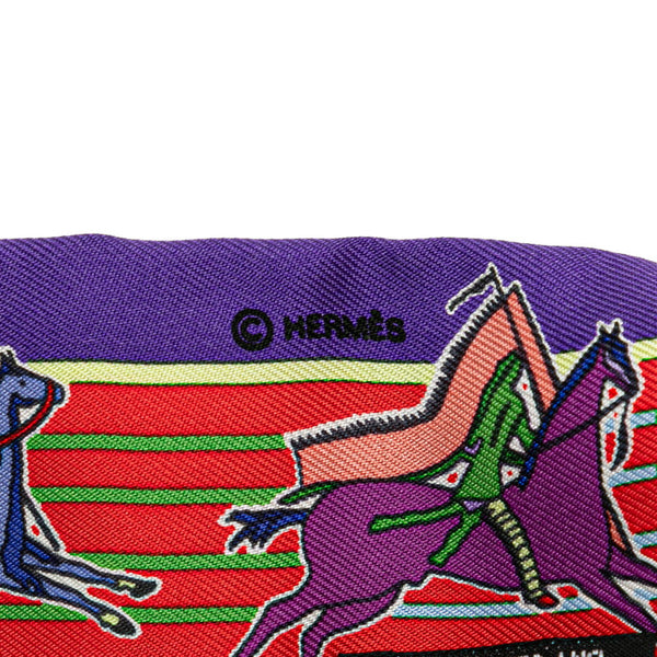 エルメス ツイリー Pani La Shar Pawnee パウニー族の首長 スカーフ パープル レッド マルチカラー シルク レディース HERMES 【中古】