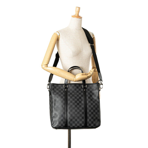 ルイ ヴィトン ダミエ グラフィット タダオPM ハンドバッグ ショルダーバッグ 2WAY N41259 ブラック PVC レザー メンズ LOUIS VUITTON 【中古】