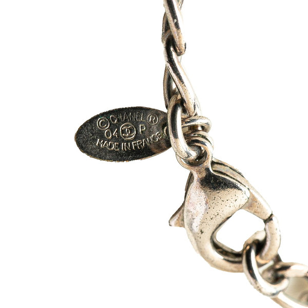 シャネル ココマーク カメリア ネックレス シルバー ホワイト メタル レディース CHANEL 【中古】