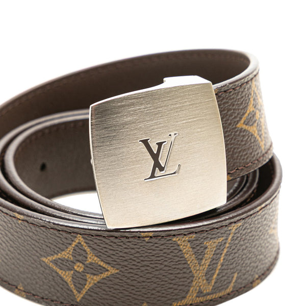 ルイ ヴィトン モノグラム サンチュール LVカット ベルト サイズ：80/32 M6888W ブラウン PVC レザー レディース LOUIS VUITTON 【中古】