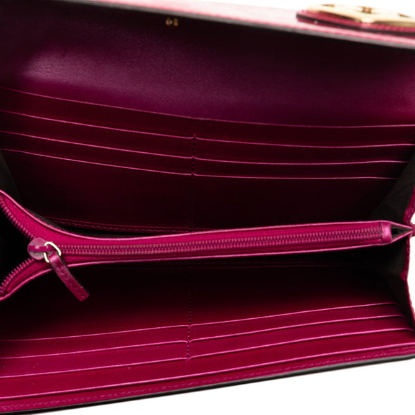 グッチ グッチシマ ラブリーハート 長財布 251861 メタリックピンク パテントレザー レディース GUCCI 【中古】