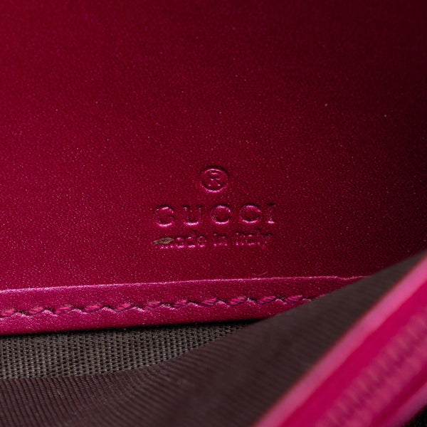 グッチ グッチシマ ラブリーハート 長財布 251861 メタリックピンク パテントレザー レディース GUCCI 【中古】