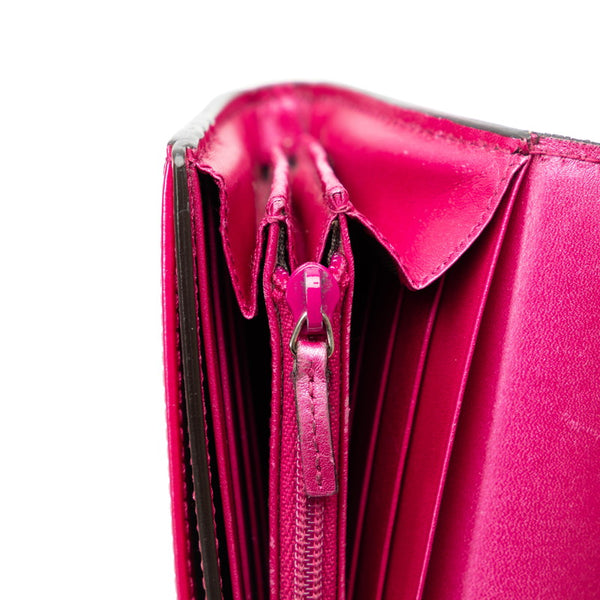 グッチ グッチシマ ラブリーハート 長財布 251861 メタリックピンク パテントレザー レディース GUCCI 【中古】