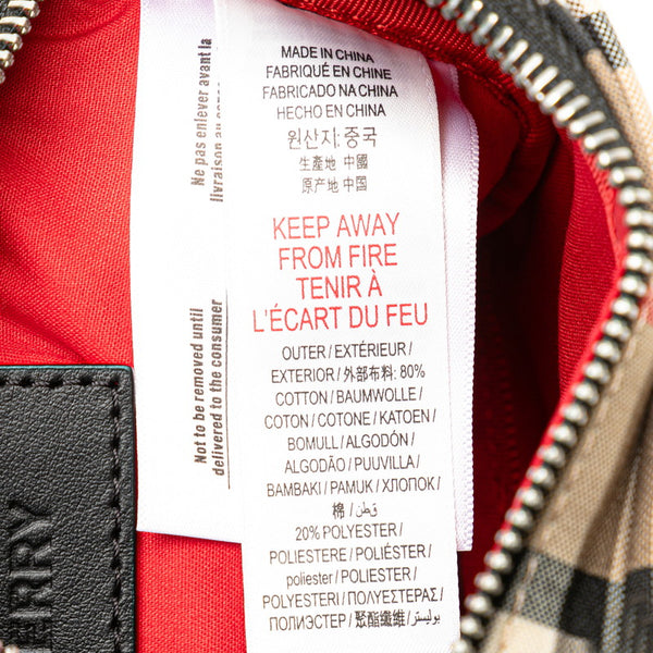 バーバリー ノバチェック ウエストバッグ ベージュ ブラック キャンバス レディース BURBERRY 【中古】