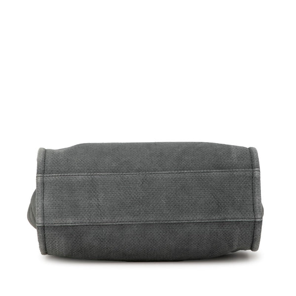 シャネル ドーヴィルPM チェーン トートバッグ ハンドバッグ A66939 グレー ブラック キャンバス レザー レディース CHANEL 【中古】