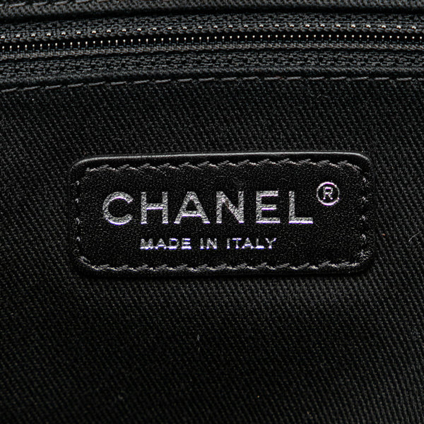 シャネル ドーヴィルPM チェーン トートバッグ ハンドバッグ A66939 グレー ブラック キャンバス レザー レディース CHANEL 【中古】