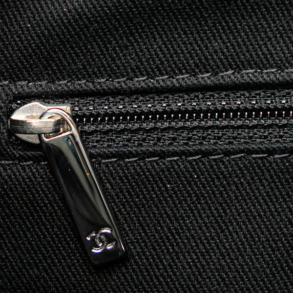 シャネル ドーヴィルPM チェーン トートバッグ ハンドバッグ A66939 グレー ブラック キャンバス レザー レディース CHANEL 【中古】