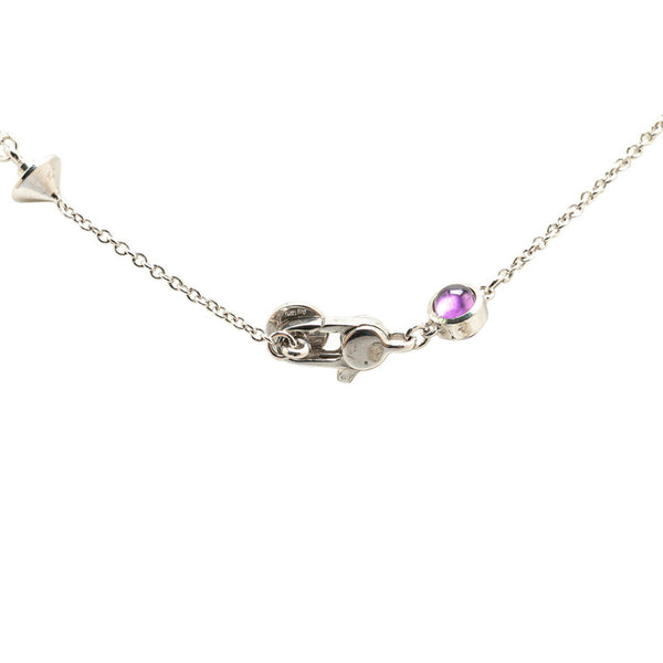 グッチ ハートモチーフ ネックレス SV925 シルバー アメジスト レディース GUCCI 【中古】