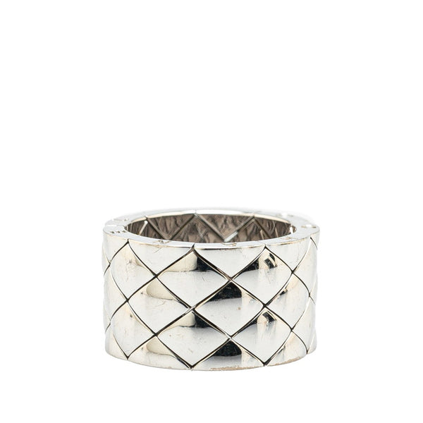 シャネル マトラッセ ラージ リング 指輪 K18WG ホワイトゴールド メンズ CHANEL 【中古】