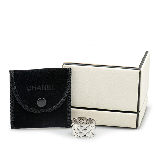 シャネル マトラッセ ラージ リング 指輪 K18WG ホワイトゴールド メンズ CHANEL 【中古】