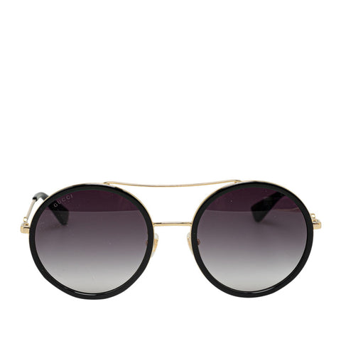 グッチ インターロッキングG バンブルビー サングラス GG0061S ブラック ゴールド プラスチック メッキ レディース GUCCI 【中古】