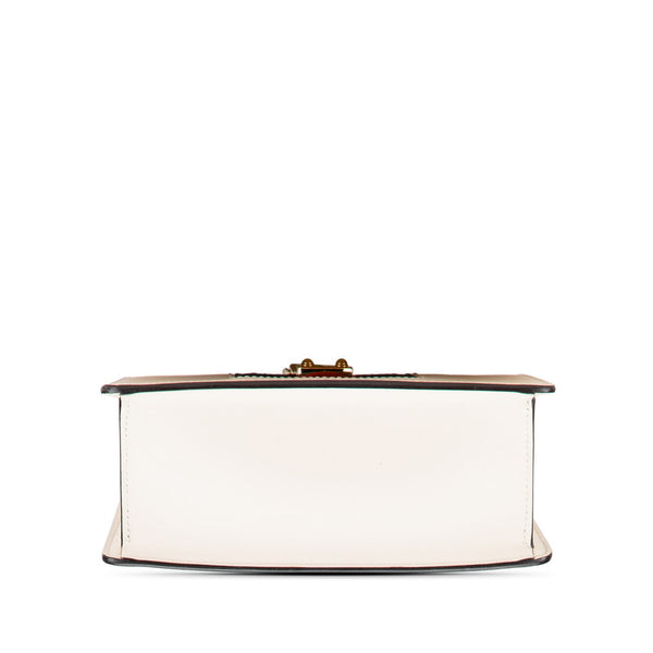 グッチ シルヴィ ローズエンブロイダリー ハンドバッグ ショルダーバッグ 2WAY 470270 ホワイト レザー レディース GUCCI 【中古】