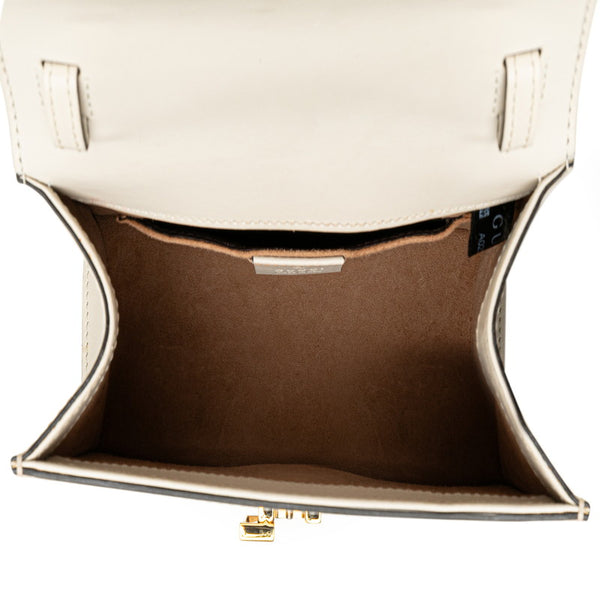 グッチ シルヴィ ローズエンブロイダリー ハンドバッグ ショルダーバッグ 2WAY 470270 ホワイト レザー レディース GUCCI 【中古】