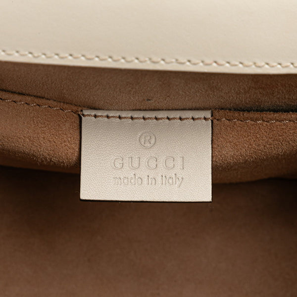 グッチ シルヴィ ローズエンブロイダリー ハンドバッグ ショルダーバッグ 2WAY 470270 ホワイト レザー レディース GUCCI 【中古】