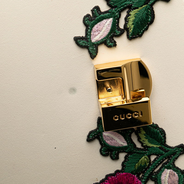 グッチ シルヴィ ローズエンブロイダリー ハンドバッグ ショルダーバッグ 2WAY 470270 ホワイト レザー レディース GUCCI 【中古】