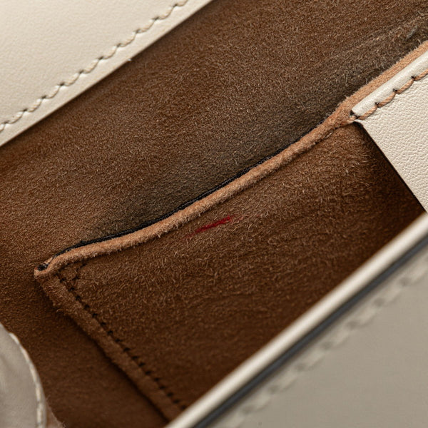 グッチ シルヴィ ローズエンブロイダリー ハンドバッグ ショルダーバッグ 2WAY 470270 ホワイト レザー レディース GUCCI 【中古】