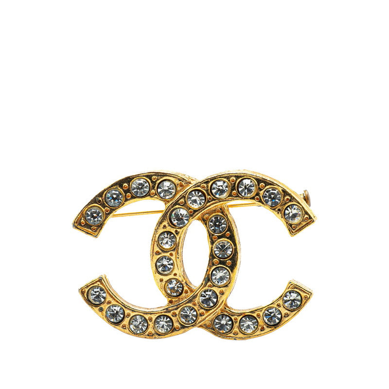 シャネル ココマーク ラインストーン ブローチ ゴールド メッキ レディース CHANEL 【中古】