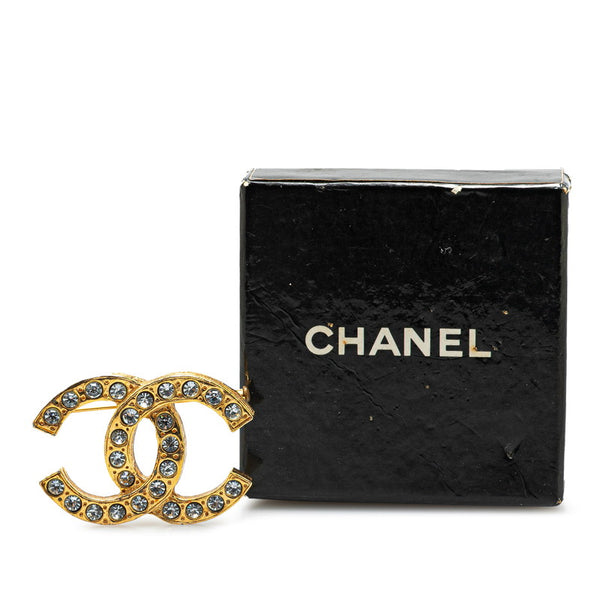 シャネル ココマーク ラインストーン ブローチ ゴールド メッキ レディース CHANEL 【中古】