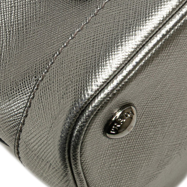 プラダ 三角ロゴプレート ハンドバッグ ショルダーバッグ 2WAY BN2567 シルバー レザー レディース PRADA 【中古】