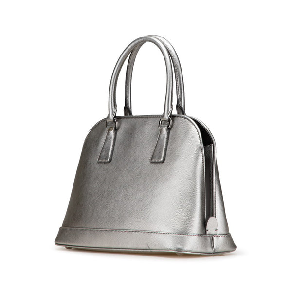 プラダ 三角ロゴプレート ハンドバッグ ショルダーバッグ 2WAY BN2567 シルバー レザー レディース PRADA 【中古】