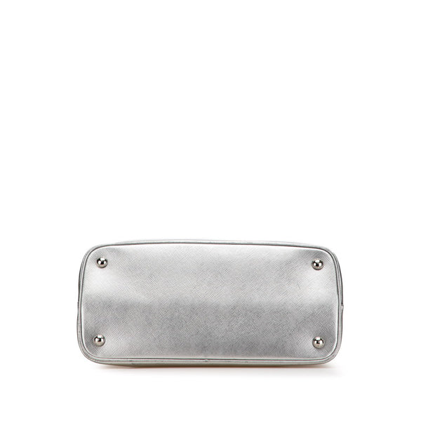 プラダ 三角ロゴプレート ハンドバッグ ショルダーバッグ 2WAY BN2567 シルバー レザー レディース PRADA 【中古】