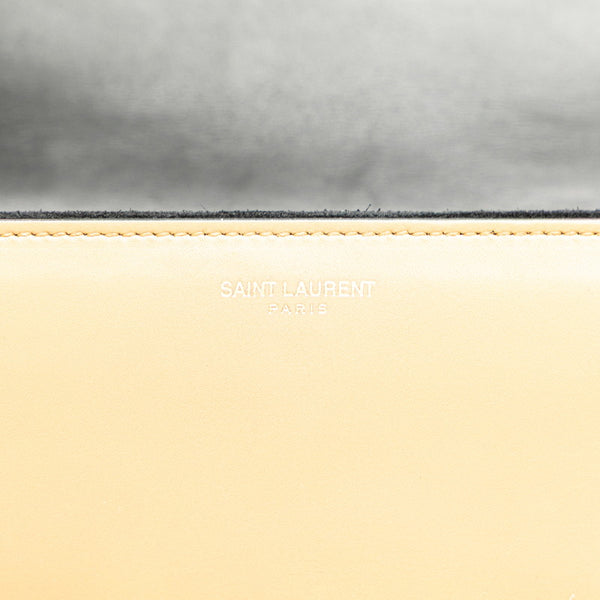 サンローラン ロゴ ショルダーバッグ ブラック ベージュ レザー レディース SAINT LAURENT 【中古】