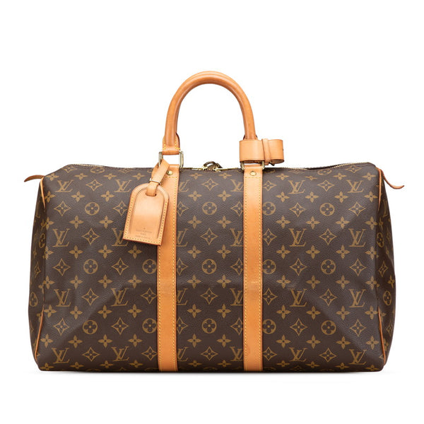 ルイ ヴィトン モノグラム キーポル45 ボストンバッグ トラベルバッグ M41428 ブラウン PVC レザー レディース LOUIS VUITTON 【中古】