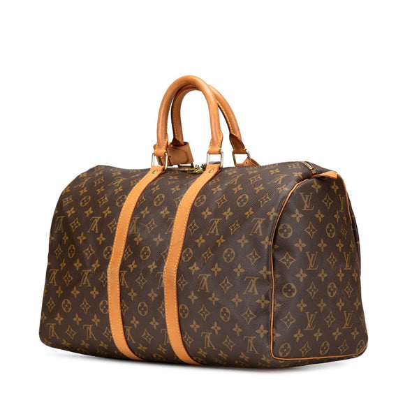 ルイ ヴィトン モノグラム キーポル45 ボストンバッグ トラベルバッグ M41428 ブラウン PVC レザー レディース LOUIS VUITTON 【中古】