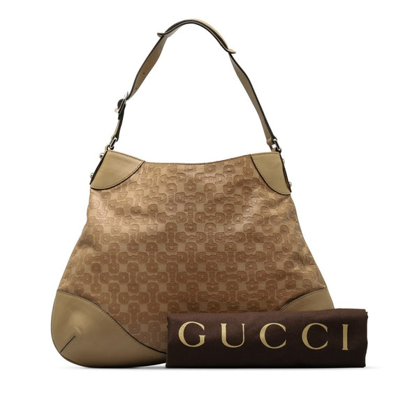 グッチ ホースビット柄 ワンショルダーバッグ 272389 ベージュ レザー レディース GUCCI 【中古】
