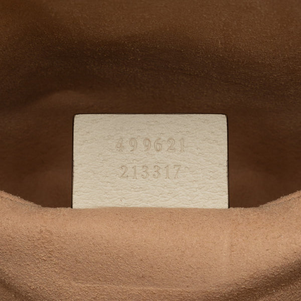 グッチ オフィディア GGスプリーム シェリーライン ショルダーバッグ 499621 ホワイト レッド スウェード レザー レディース GUCCI 【中古】