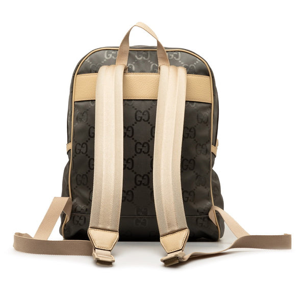 グッチ GGナイロン オフ ザ グリッド リュック バックパック 644992 グレー ベージュ ナイロン レザー レディース GUCCI 【中古】