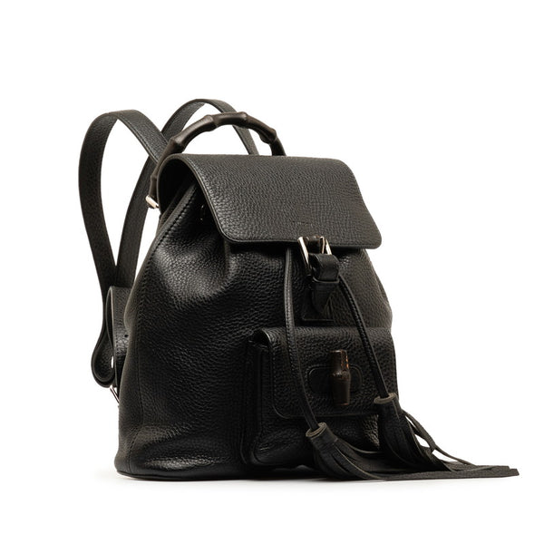 グッチ バンブー タッセル リュック バックパック 387149 ブラック レザー レディース GUCCI 【中古】
