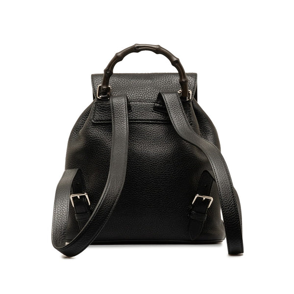 グッチ バンブー タッセル リュック バックパック 387149 ブラック レザー レディース GUCCI 【中古】