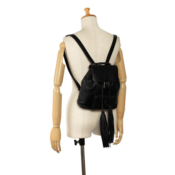 グッチ バンブー タッセル リュック バックパック 387149 ブラック レザー レディース GUCCI 【中古】