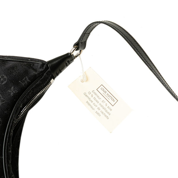 ルイ ヴィトン モノグラム リトルブローニュ ショルダーバッグ M92142 ノワール ブラック サテン レザー レディース LOUIS VUITTON 【中古】