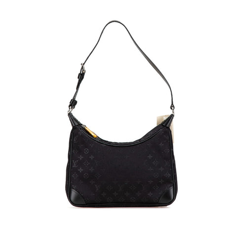 ルイ ヴィトン モノグラム リトルブローニュ ショルダーバッグ M92142 ノワール ブラック サテン レザー レディース LOUIS VUITTON 【中古】
