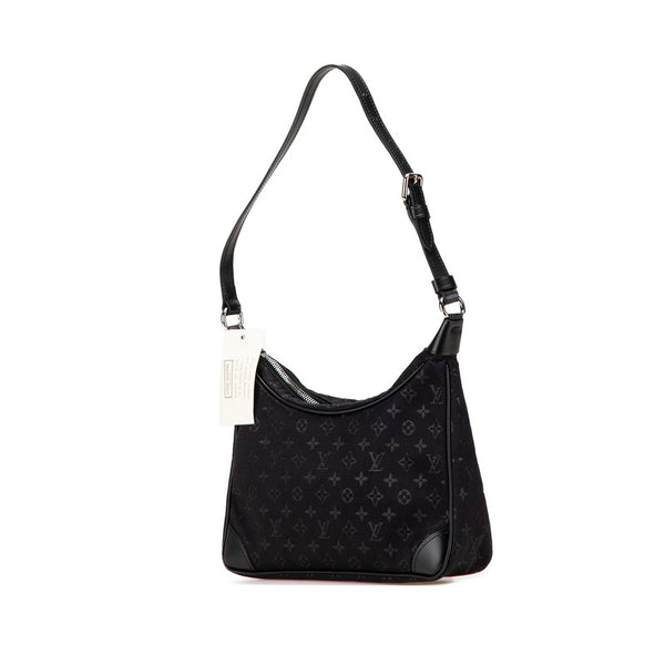 ルイ ヴィトン モノグラム リトルブローニュ ショルダーバッグ M92142 ノワール ブラック サテン レザー レディース LOUIS VUITTON 【中古】