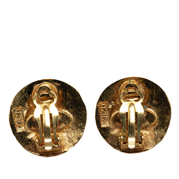 シャネル ココマーク ロゴ ラウンド  イヤリング ゴールド メッキ レディース CHANEL 【中古】