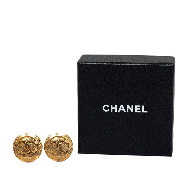 シャネル ココマーク ロゴ ラウンド  イヤリング ゴールド メッキ レディース CHANEL 【中古】
