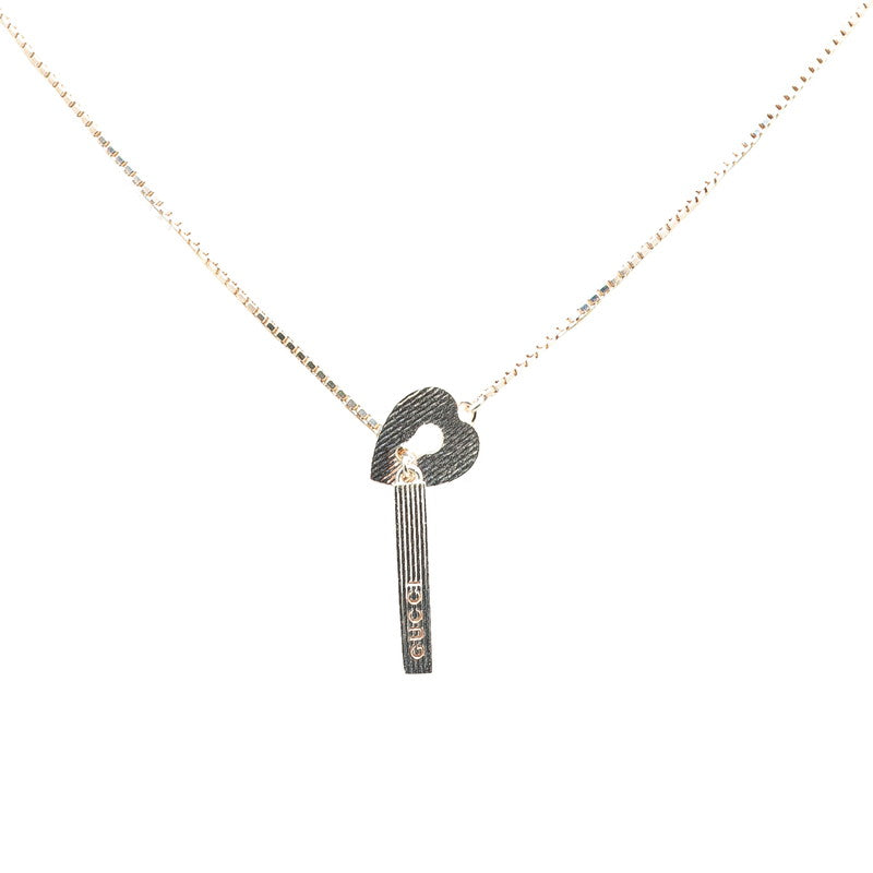 グッチ ラリアット ハート モチーフ ベネチアンチェーン ペンダントネックレス SV925 シルバー レディース GUCCI 【中古】