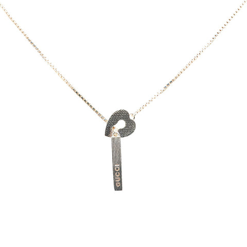 グッチ ラリアット ハート モチーフ ベネチアンチェーン ペンダントネックレス SV925 シルバー レディース GUCCI 【中古】