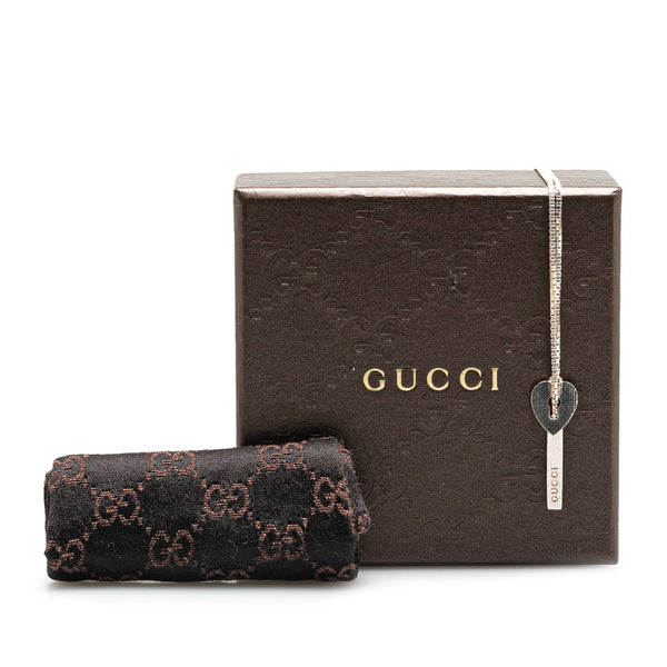 グッチ ラリアット ハート モチーフ ベネチアンチェーン ペンダントネックレス SV925 シルバー レディース GUCCI 【中古】