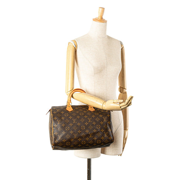ルイ ヴィトン モノグラム スピーディ30 ハンドバッグ ミニボストンバッグ M41526 ブラウン PVC レザー レディース LOUIS VUITTON 【中古】