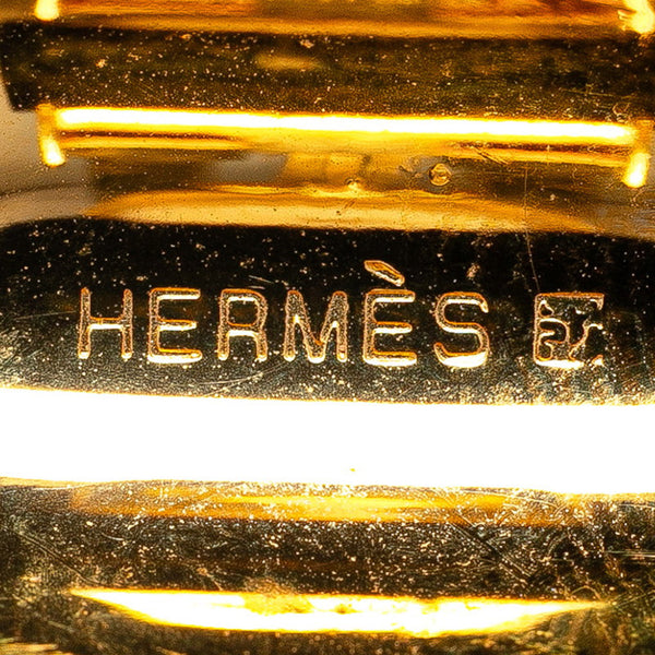 エルメス エマイユ 七宝焼き イヤリング ゴールド イエロー メッキ レディース HERMES 【中古】