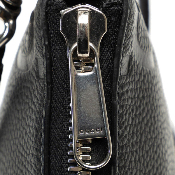 グッチ ジャンボGG スモール メッセンジャーバッグ ショルダーバッグ 761747 ブラック レザー レディース GUCCI 【中古】