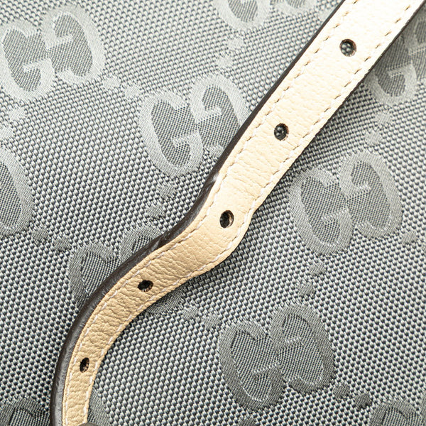 グッチ GGナイロン オフ ザ グリッド ロング ハンドバッグ ショルダーバッグ 2WAY 630355 グレー ベージュ ナイロン レザー レディース GUCCI 【中古】