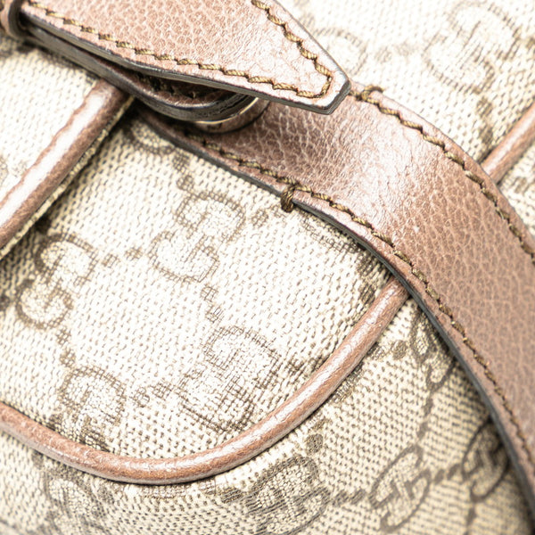 グッチ GGスプリーム メッセンジャーバッグ 658542 ベージュ ブラウン PVC レザー レディース GUCCI 【中古】