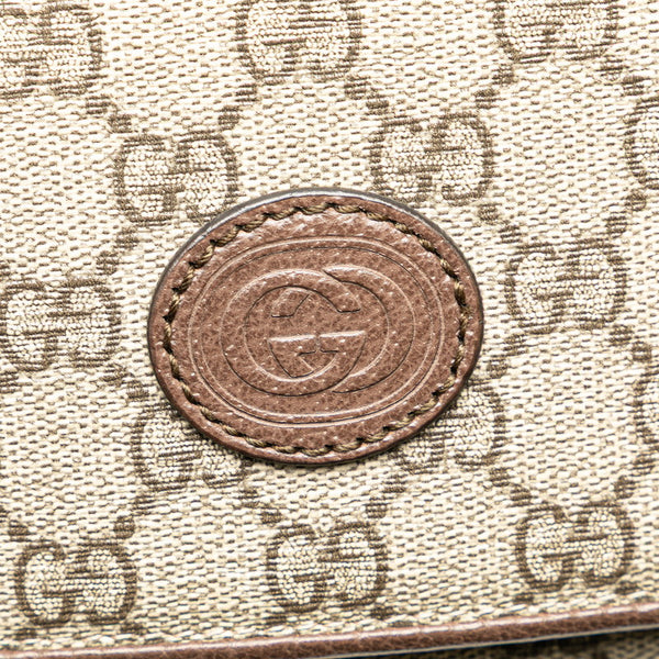 グッチ GGスプリーム メッセンジャーバッグ 658542 ベージュ ブラウン PVC レザー レディース GUCCI 【中古】